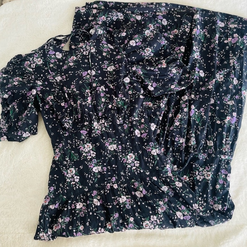 Cottage Core Asos Purple Floral Button
Up Dress